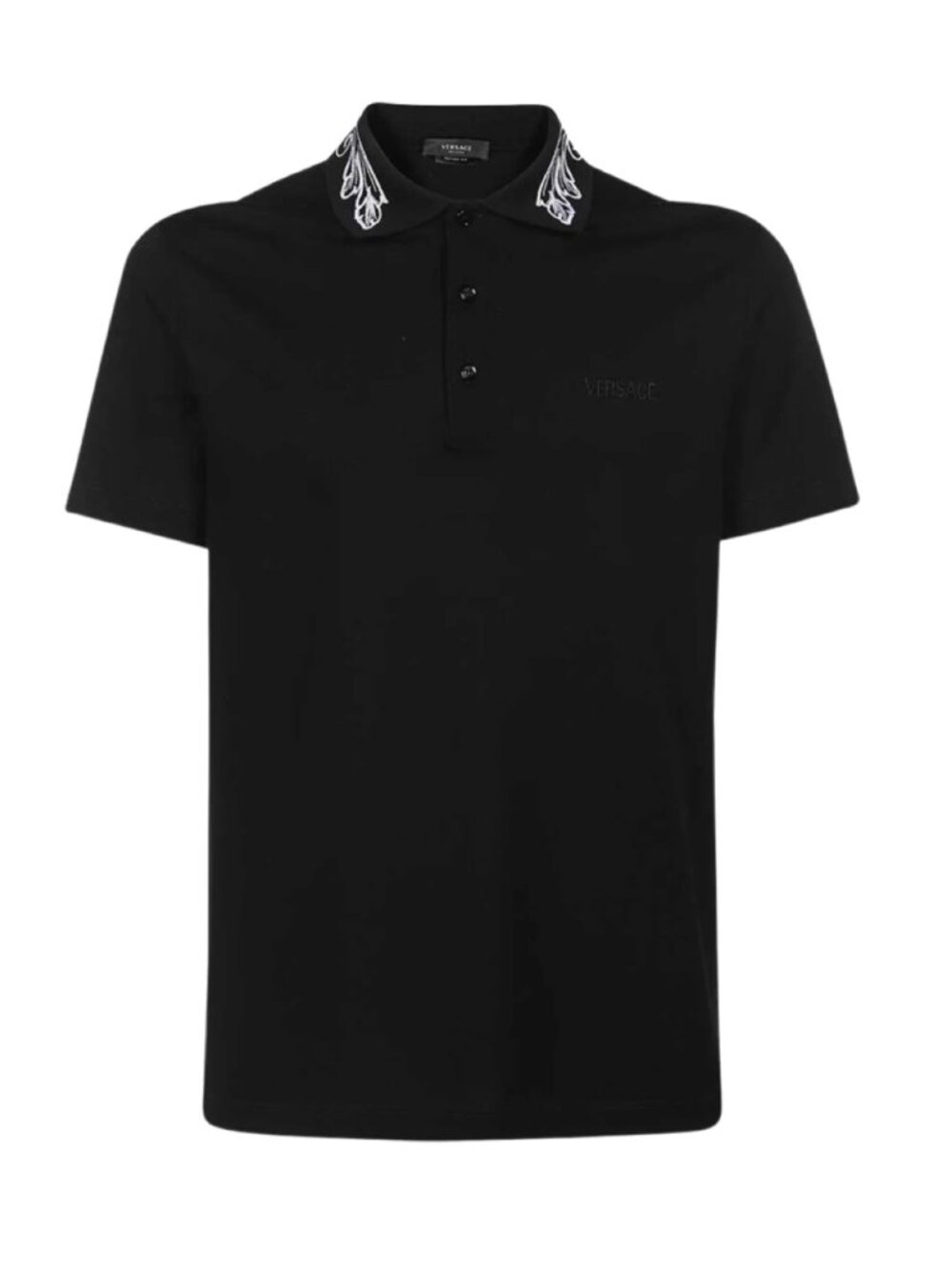 Versace barroco embroidered polo, black, size XL